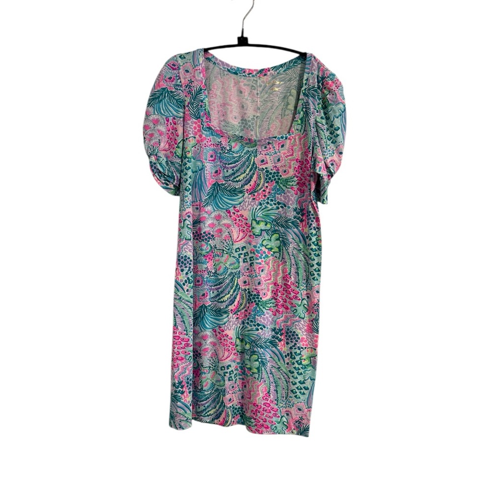 Lilly Pulitzer Hayden Short Sleeved Dress (Multi Banana Split) (NWT) (Size: L)